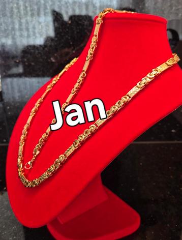 Prachtige 60+70cm verguld goud gold plated ketting+armband beschikbaar voor biedingen