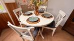 Ikea ronde uitschuifbare tafel inclusief 4 stoelen, Ophalen, Gebruikt, Rond, Traditonale Charme