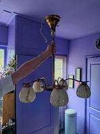 Art Deco Hanglamp met Opaline Glasbollen, Huis en Inrichting, Lampen | Kroonluchters, Ophalen