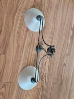 Vintage plafondlamp met twee Lampen, Ophalen, Gebruikt, Glas, Vintage