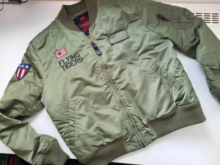 ALPHA INDUSTRIES pracht army groen bomberjack, mt XXL, Kleding | Dames, Jassen | Winter, Zo goed als nieuw, Maat 46/48 (XL) of groter