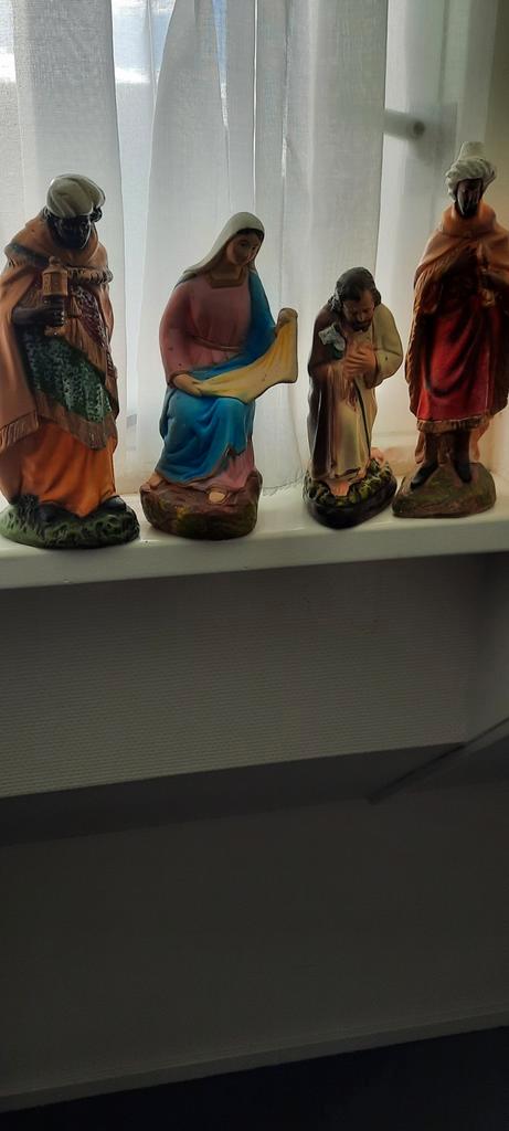 Kerstal met VINTAGE BEELDEN 11 stuks, Diversen, Kerst, Gebruikt, Ophalen