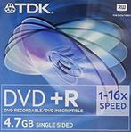 TDK DVD R+ 4,7 recordeble 1-16x speed, Ophalen of Verzenden, Zo goed als nieuw, Overige typen