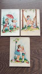 Kinderkaarten. Jongen/meisje, pop,paraplu,hangmat,beer,boek, Ophalen of Verzenden, 1920 tot 1940, Ongelopen, Kinderen