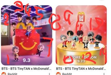 Gezocht happy meal poppetjes BTS beschikbaar voor biedingen