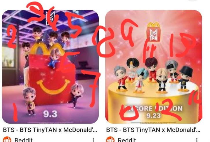 Gezocht happy meal poppetjes BTS, Verzamelen, Poppetjes en Figuurtjes, Zo goed als nieuw, Ophalen