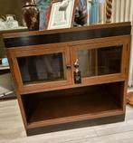 Haagse School Servieskast Hout, Ophalen, 100 tot 150 cm, Glas, 25 tot 50 cm