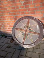 Groot rond glas in lood raam, Doe-het-zelf en Verbouw, Glas en Ramen, Ophalen, Gevelraam of Ruit, Gebruikt, Minder dan 80 cm