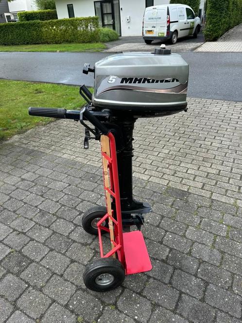 Buitenboordmotor 5pk langstaart Mariner, 2004, Watersport en Boten, Buiten- en Binnenboordmotoren, Gebruikt, Benzine, Buitenboordmotor