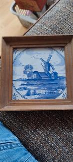 Delfts blauw tegeltje in houten lijst, Ophalen