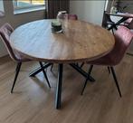 Ronde eettafel, Huis en Inrichting, Tafels | Eettafels, Ophalen, 100 tot 150 cm, Rond, Zo goed als nieuw