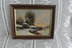 Schilderij, olieverf op paneel, winterlandschap, Antiek en Kunst, Kunst | Schilderijen | Klassiek, Ophalen
