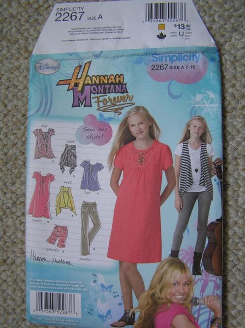 Simplicity voor meisjes -Hannah Montana patroon 2267 - nieuw, Hobby en Vrije tijd, Kledingpatronen, Nieuw, Kind, Overige merken