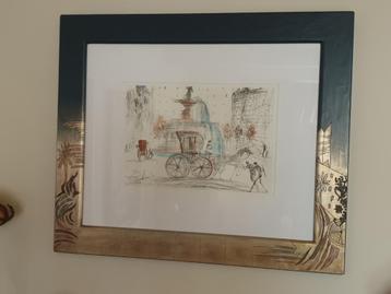 Salvador Dali Litho met Handbewerkte Lijst beschikbaar voor biedingen