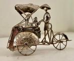 Zilver beeldje van een riksja, becak, Antiek en Kunst, Kunst | Niet-Westerse kunst, Ophalen of Verzenden