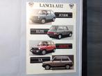Lancia A 112 Junior, Elite, LX, Abarth folder NL 1984, Ophalen of Verzenden, Zo goed als nieuw, Overige merken