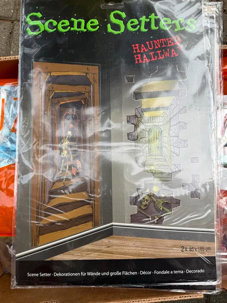 Halloween Deur Posters - Haunted Hallway Decoratie, Huis en Inrichting, Woonaccessoires | Wanddecoraties, Nieuw, Ophalen of Verzenden