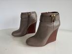 Yoyoli 175) Tory Burch 8M 38 donkergrijs taupe leren, Kleding | Dames, Overige kleuren, Lage of Enkellaarzen, Ophalen of Verzenden