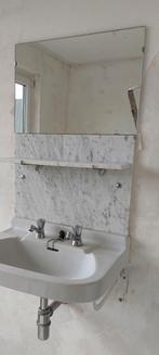 spiegel en marmeren plankje marmer, Huis en Inrichting, Ophalen, Gebruikt, Overige typen, 50 tot 100 cm