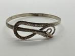 C469 Prachtige zilveren armband slang sierlijk, Ophalen of Verzenden, Zilver, Armband