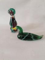 vintage glazen dieren poes en eend, Antiek en Kunst, Antiek | Glas en Kristal, Ophalen of Verzenden