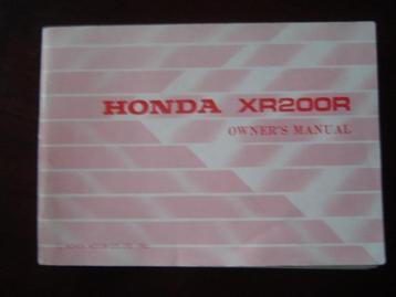 Honda XR200R 1982 motorcycle owner's manualXR200 R handbuch beschikbaar voor biedingen
