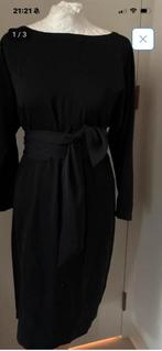 LaDress xxs of xl Zwarte Jurk Crêpe Satijn met Sash - ZGAN, Zwart, Maat 46/48 (XL) of groter, Ophalen of Verzenden, Zo goed als nieuw