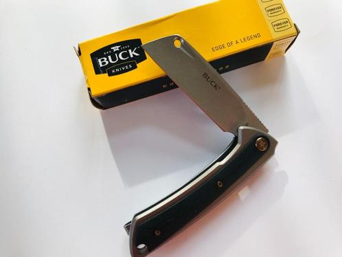 Buck 263 Hiline Cleaver Frame Lock Knife Black G-10 Zakmes, Caravans en Kamperen, Kampeergereedschap, Nieuw, Ophalen of Verzenden