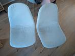 2x eetkamerstoelen – lichtgrijs Scandinavisch, Ophalen, Hout, Gebruikt, Twee