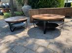 Stoere salontafel. Oud hout met zwart gelakt ijzer., Huis en Inrichting, Tafels | Salontafels, Ophalen, 50 tot 100 cm, Nieuw, 50 tot 100 cm