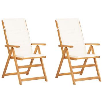 Tuinstoelen 2 st verstelbaar massief acaciahout beschikbaar voor biedingen