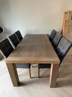 Eettafel met stoelen, Huis en Inrichting, Tafels | Eettafels, Ophalen, Gebruikt, 100 tot 150 cm, 200 cm of meer