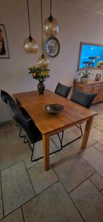 Eettafel eiken in de olie 160x90x76, Gebruikt, Eikenhout, 150 tot 200 cm, Vier personen