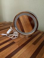 Stijlvolle ronde make-up spiegel met verlichting, Minder dan 50 cm, Gebruikt, Rond, Ophalen of Verzenden