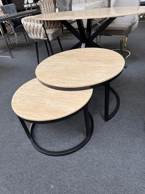 Marmeren doblo salontafel in 3 kleuren en onderstel naar kui, Huis en Inrichting, Tafels | Salontafels, Nieuw, Minder dan 50 cm