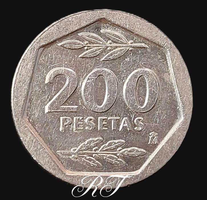 Te koop 200 Peseta's Spanje uit 1987., Postzegels en Munten, Munten | Europa | Niet-Euromunten, Losse munt, Overige landen, Ophalen of Verzenden