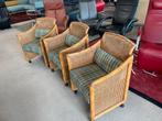 Giorgetti vintage fauteuil 3stuks in top staat, Huis en Inrichting, Fauteuils, Gebruikt, Vintage, Ophalen of Verzenden, Riet of Rotan