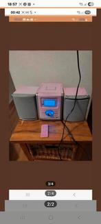 Roze Audio Toren met CD-speler en Radio, Gebruikt, Onbekend, Tuner of Radio, Ophalen of Verzenden