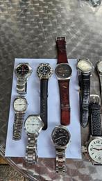 17 stuks heren horloges alles goed werkende zie beschrijving, Overige merken, Staal, Staal, Ophalen of Verzenden