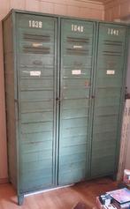 Vintage Lockerkast - 3 Deuren, Groen, Ophalen, Gebruikt, Vintage, Industrieel