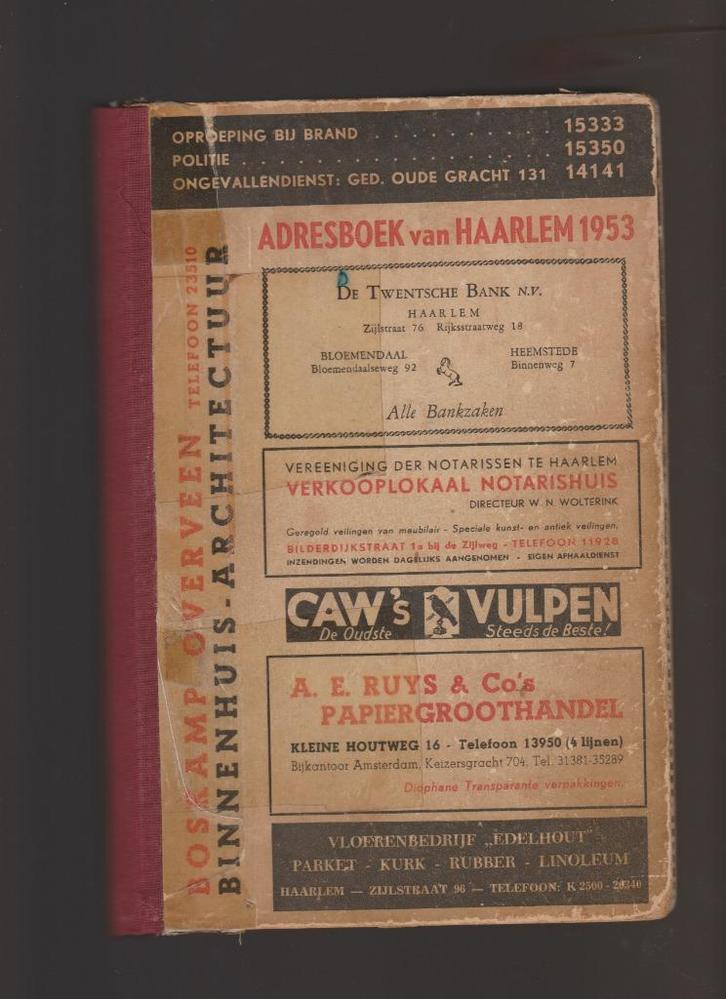 1953 adreboek haarlem inwoners bedrijven bewoner straatnamen, Boeken, Geschiedenis | Stad en Regio, Gelezen, Ophalen of Verzenden