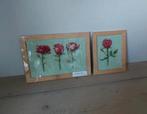 NIEUW geborduurde pioenrozen rozen, Ophalen of Verzenden, Nieuw, Minder dan 50 cm