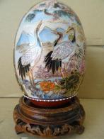 Japans Satsuma ei Japan met kraanvogels verguld 16cm 1970, Antiek en Kunst, Ophalen of Verzenden