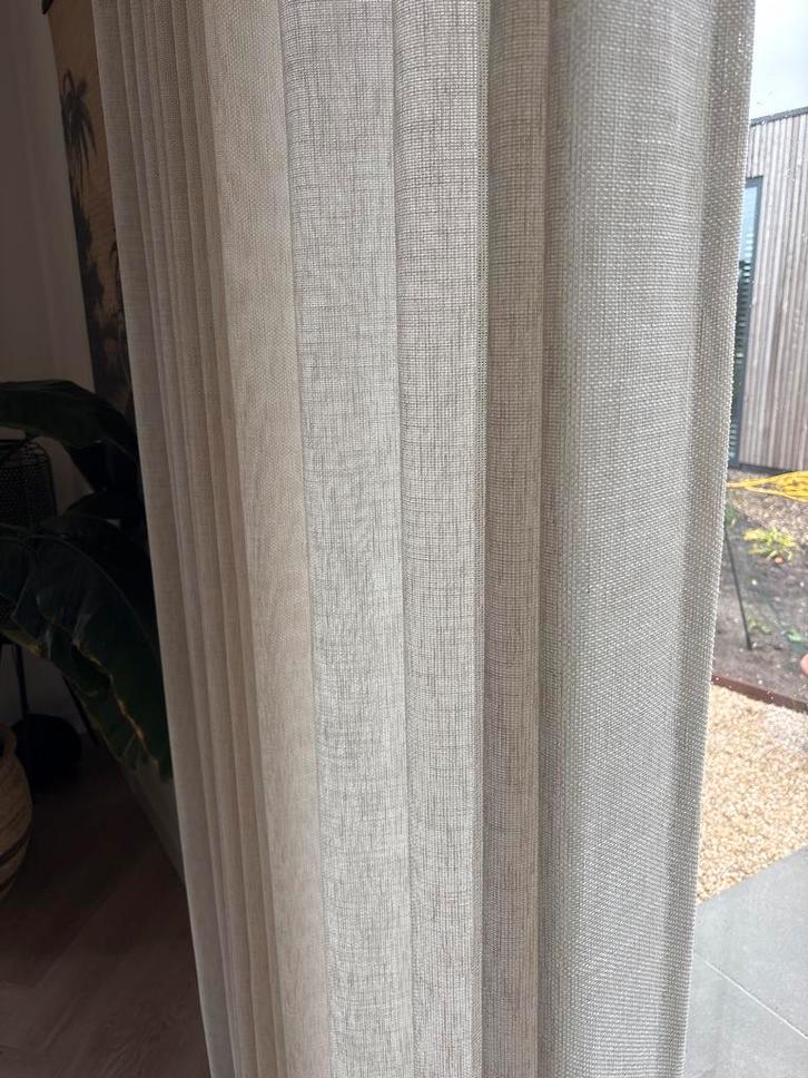 Inbetween gordijn – Wave plooi Royal Ecru, Huis en Inrichting, Stoffering | Gordijnen en Lamellen, Zo goed als nieuw, 200 cm of meer