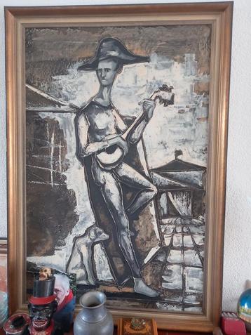 Schilderij: Figuur met Mandoline/Luit beschikbaar voor biedingen