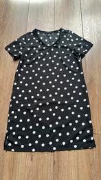 Zwarte jurk met witte stippen, Kleding | Dames, Jurken, Verzenden, Zwart, Maat 42/44 (L), Zo goed als nieuw