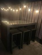 Bartafel Wicker met Glasplaat, Ophalen of Verzenden