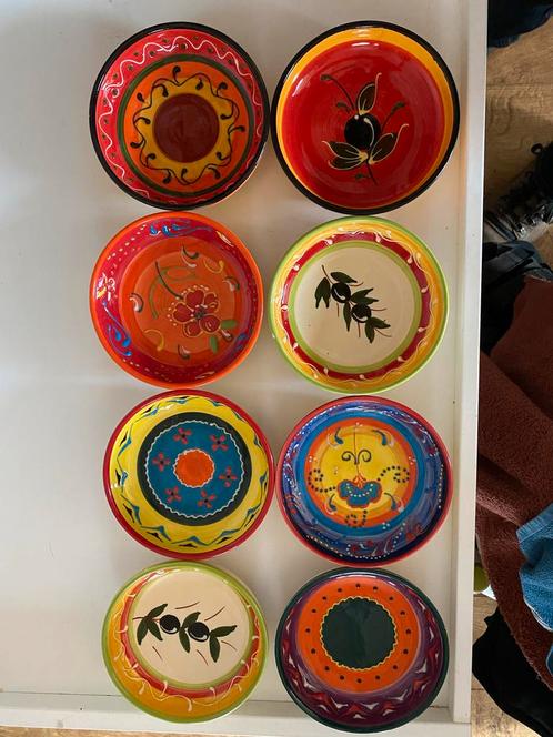 8 Amuse Schaaltjes Handbeschilderd, Antiek en Kunst, Antiek | Porselein, Ophalen of Verzenden