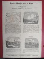 Noord brabant 19e eeuw centsprent 44 x 30 cm papier, Ophalen, Gebruikt, Voor 1940, Prent