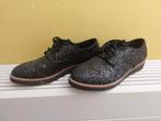 Zwarte glitter veterschoenen maat 39, Ophalen of Verzenden, Zo goed als nieuw, Zwart